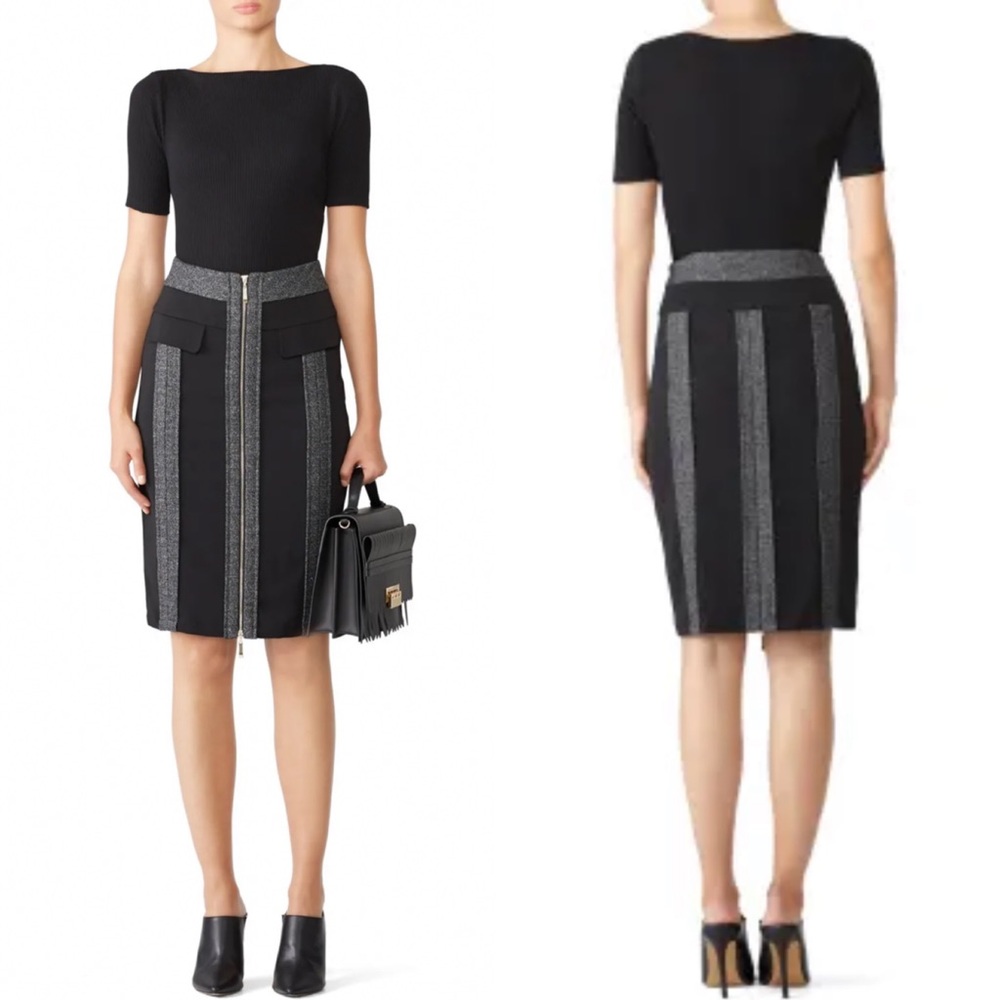 Badgley Mischka Two Tone Zip Skirt Size 2